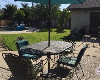 Patio furniture, flower pots, fountains, bird baths, Weber bbq & garden tools.