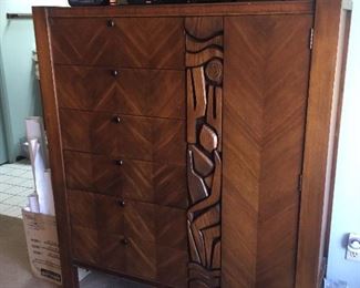 Beautiful, seven piece bedroom suite. United Furniture Co. Mid-Century Brutalist. Must see !!