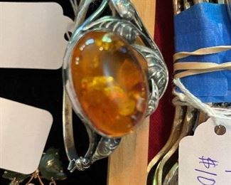 Amber and sterling bracelet (Not $10.00 - That tag is for another item.)