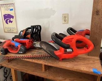 Black and Decker chain saw and power tools