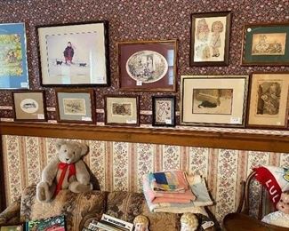 Some of the prints displayed in the children's room