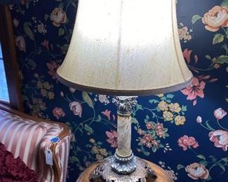 Nice table lamp with heavy metal ornate base