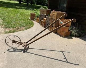 Antique garden tiller