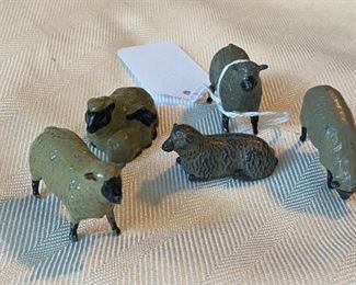 Tiny vintage metal sheep - Cute!