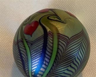 Orient and Flume art glass paperweight