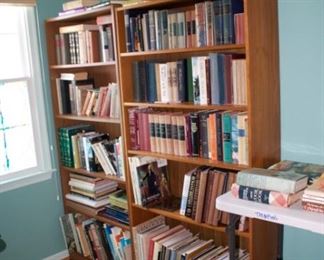 bookshelves in office room