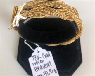 18k Gold woven bracelet