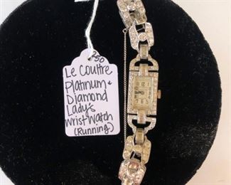 Le Coultre Platinum & Diamond Lady's Wrist Watch 