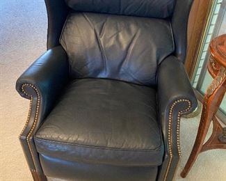 Very nice blue leather recliner