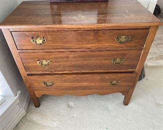 3 drawer antique chest