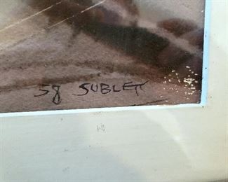 #6 - Carl Sublett "By The Magic Sea" original watercolor painting - signed and dated 1958