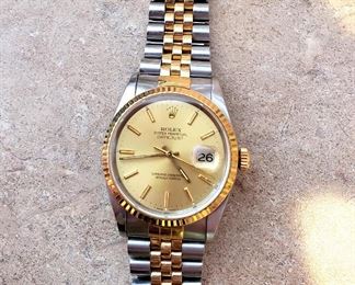 #7 - Men's Rolex 16235 Oyster Perpetual Datejust Watch - 18K gold bezel