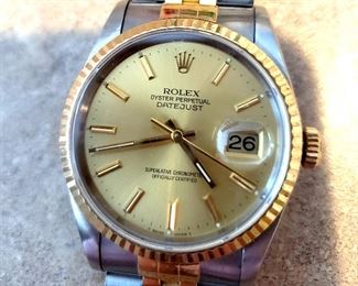 #7 - Men's Rolex 16235 Oyster Perpetual Datejust Watch  - 18K gold bezel