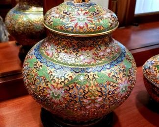 #16 - Chinese Cloisonné Covered Jars