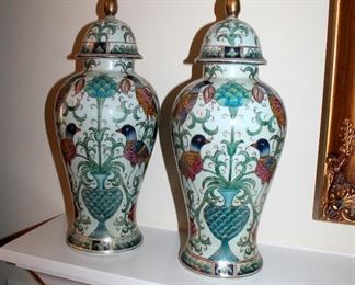 #17 - Pair of Chinese Lidded Vases