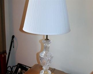 #43 - Pair of Crystal / Brass Table Lamps & Brass Floor Lamp
