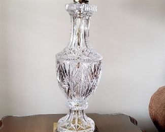 #43 - Pair of Crystal / Brass Table Lamps & Brass Floor Lamp