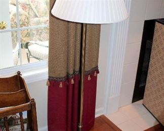 #43 - Pair of Crystal / Brass Table Lamps & Brass Floor Lamp