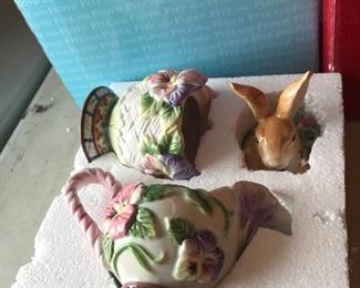 Fitz and Floyd Halcyon Cream and Sugar in box $34.00