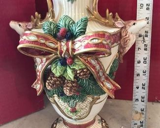 Fitz and Floyd Reindeer Vase with box $40.00