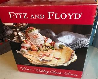 Fitz and Floyd Winters Holiday Santa Server $12.00