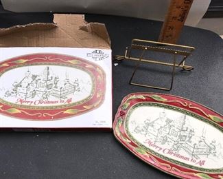 Fitz and Floyd Merry Christmas to All Tray with Stand $10.00