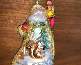 Santa Ornament with Squirrel $20.00