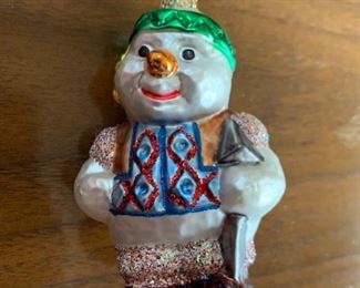 Christopher Radko Snowman With green hat and brown Shoes $12.00