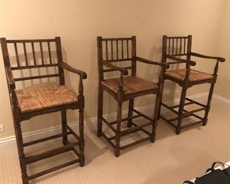 6 available Rush Seat Bar chairs