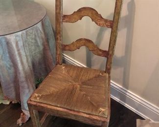 Vintage Italian wood chair 