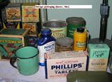 vintage tins, cans, boxes