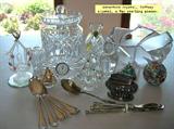 Fine crystal including Waterford, Tiffany, and some Depression-era stemware,
A coveted HUGE set of Royal Cauldon's "King's Plate" china, including 2 sizes of cups and saucers, plus cream soups with saucers.
An impressive assortment of Lladro and Royal Doulton figurines (we're still unpacking them from storage).
An impressive assortment of Swarovski crystal pieces (we're still unpackng them from storage)
An impressive number of guaranteed authentic designer handbags by Gucci, Prada, Louis Vuitton, and Coach. (We have brought these in from a previous estate sale we hosted -- they remain spectacular and for those who find Willowbrook an easier drive, you'll be glad we did!)
Furniture includes:
a stunning black lacquer dining room table, a lighted black lacquer china cabinet with two separate cabinet towers.
A recliner sectional sofa with corner storage piece and matching recliner.
Floral sofa and matching love seat.
Fabulous 1960s signed Howard Miller padded bucket chairs! Yay!