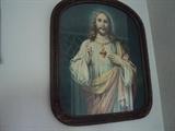 Another religious picture in antique frame -- hung in the farm house for many, many years!