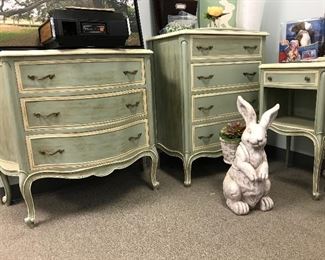 French Provincial Chest, Secretary, and Night Stand