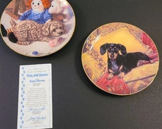 Set of 2 puppy playtime plate collection by Jim Lamb