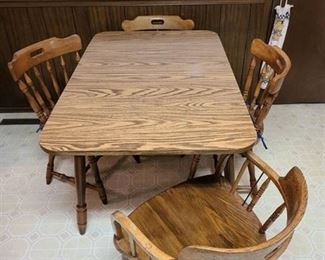 Drop leaf table with 4 chairs