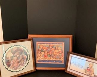 Set of three bear pictures