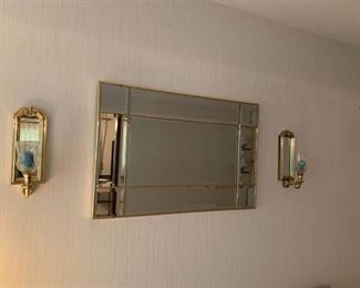 Wall mirror 35 x 22 with matching wall sconces