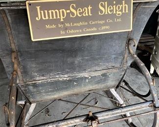 ORIGINAL ANTIQUE WOOD JUMP- SHEILGH MADE BY McLaughlin Carriage Col Ltd. in Oshawa Canada c.1890.
