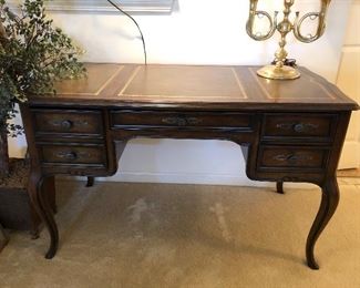 Leather topped desk, fabulous condition