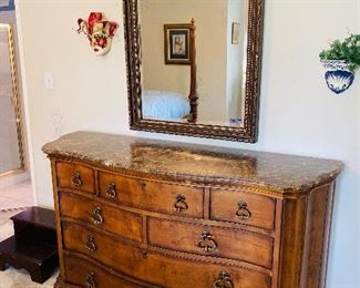 CENTURY CIPRIANI CHEST OF DRAWERS WITH MARBLE TOP