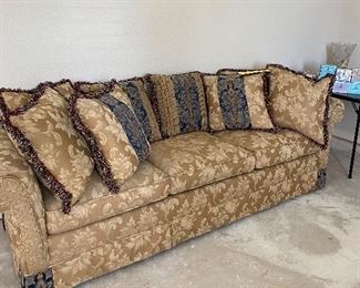 LARGE THREE CUSHION SOFA WITH MANY PILLOWS