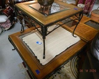 glass top coffee/end tables