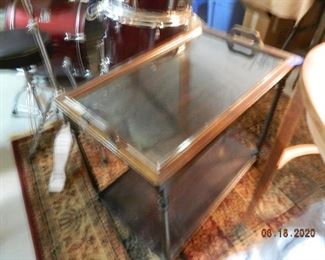 antique glass top cart