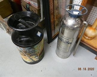 vintage extinguisher/milk jug