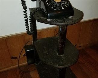 Vintage black rotary phone mid 1900's Stand sold separate