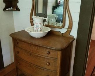 Lot #29 Oak Dresser with Mirror $300