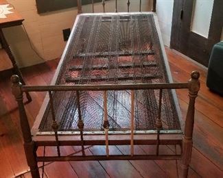 Antique Wood Frame Spring Bed