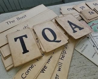 Flash Cards Vintage Style School Flashcards Printable Digital Collage Sheet