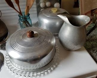Vintage 60's-70's Cake Covers and pitcher